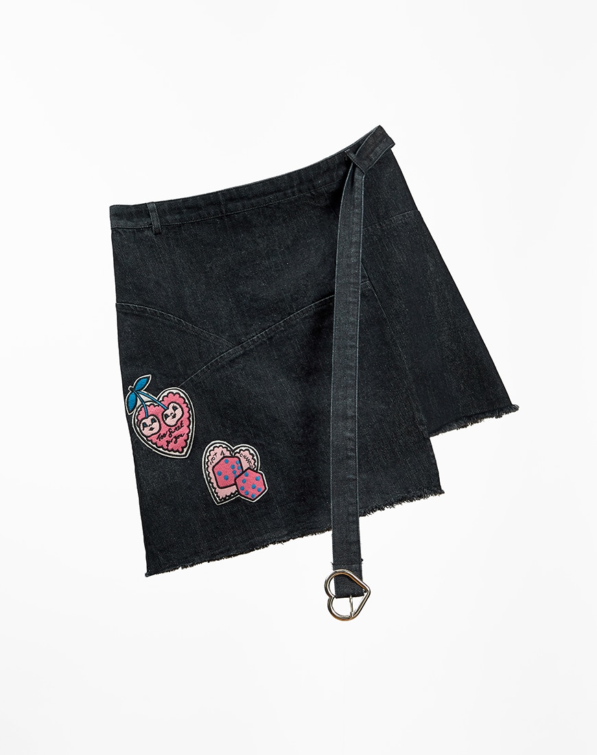 Cli Cli By Clio Peppiatt denim skirt with embroidery available at ASOS | ASOS Style Feed