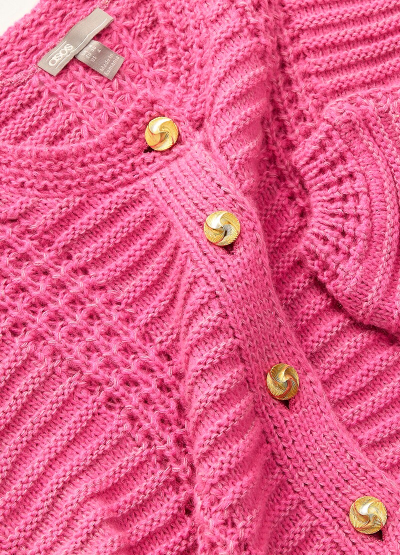 ASOS DESIGN cropped cardigan with gold buttons available at ASOS | ASOS Style Feed
