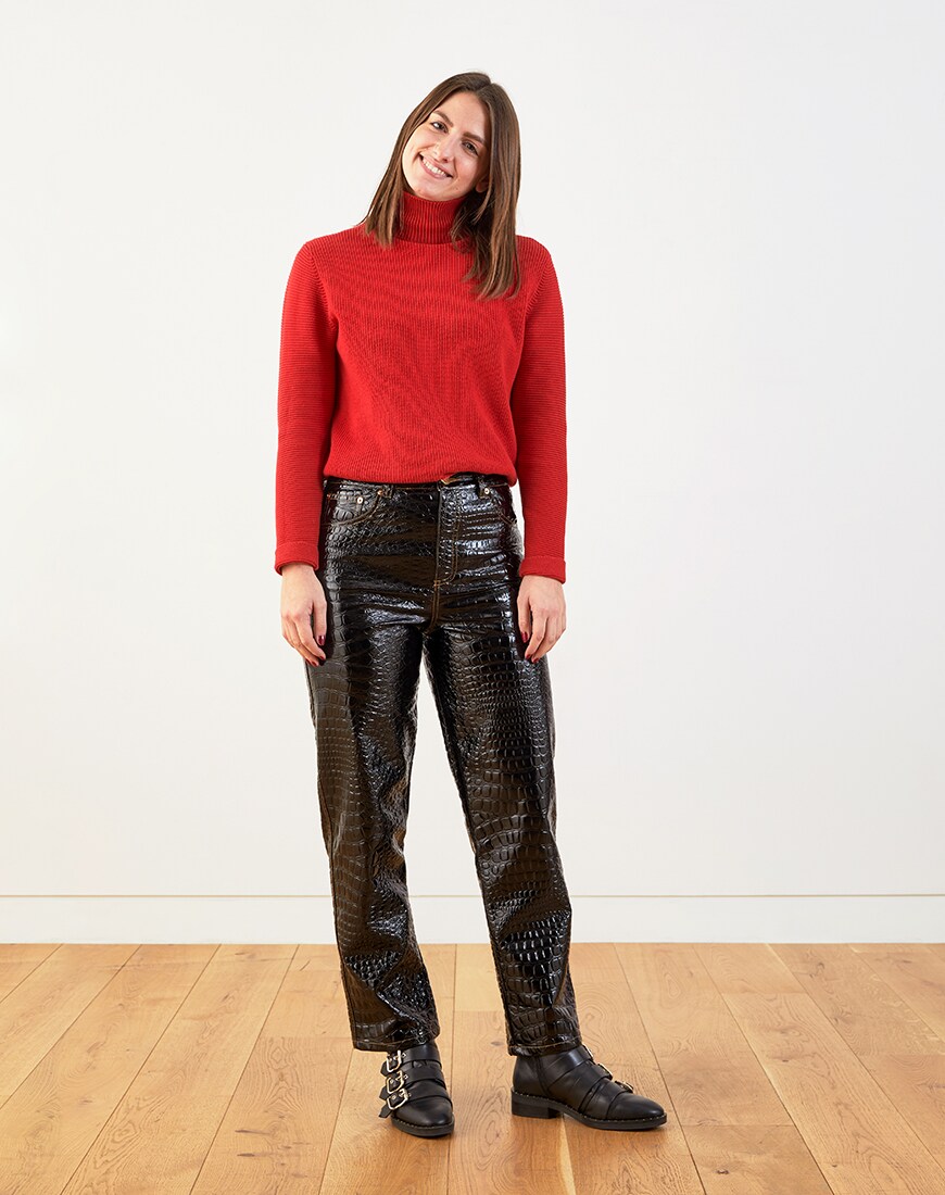 Faux croc-skin trousers available at ASOS | ASOS Style Feed