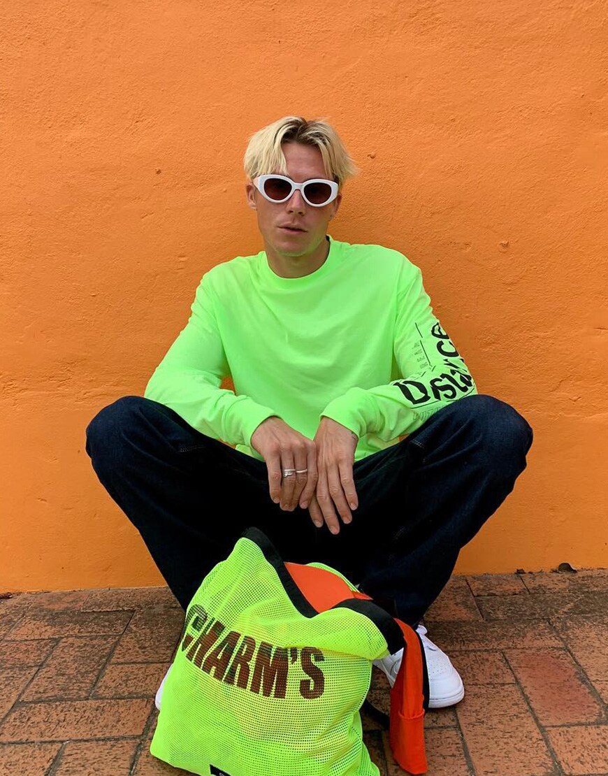 A picture of an ASOS Insider in a neon outfit.