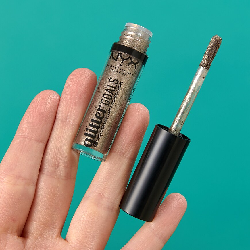 NYX Professional Makeup Glitter Goals Liquid Eyeshadow - Industrial Beam available at ASOS | ASOS Style Feed