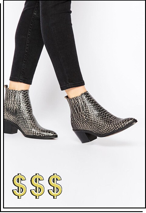 snake ankle boots