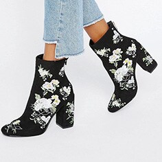 Three Embroidered Floral Ankle Boots | ASOS Fashion