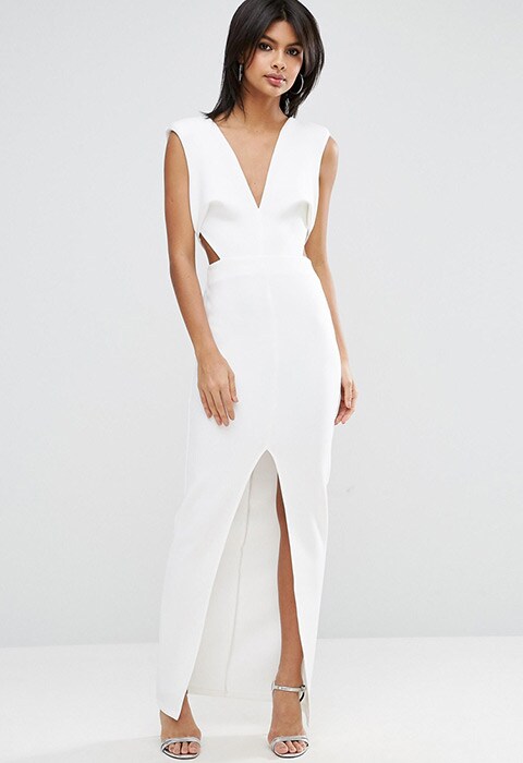 8 Oscar Red Carpet Inspired Dresses To On Asos Asos Scuba Cut Out Plunge Dress Available At