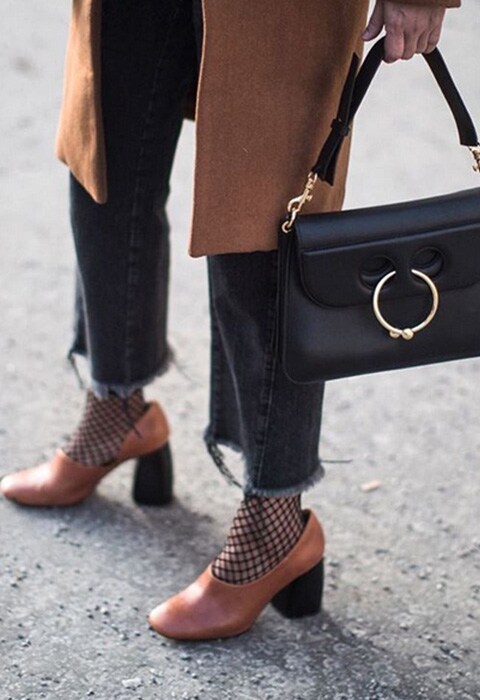 Blogger wearing chunky shoes and raw-hem jeans. Available at ASOS