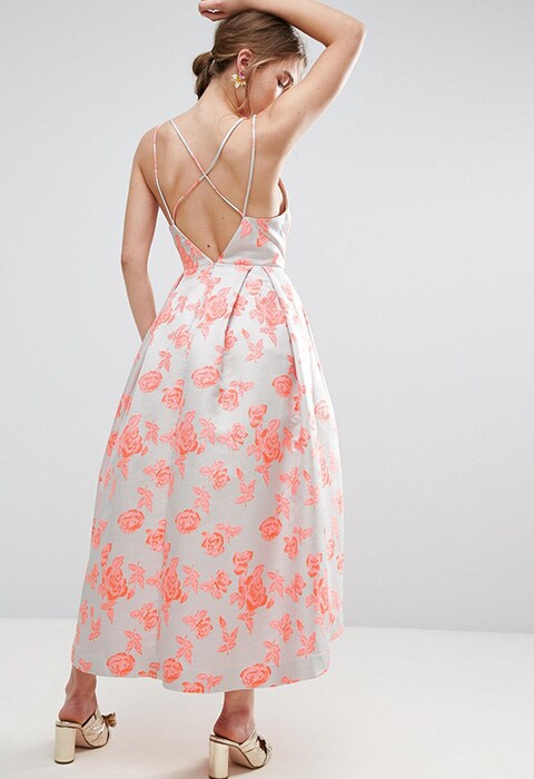 ASOS Salon Pink Jacquard Prom Dress £85