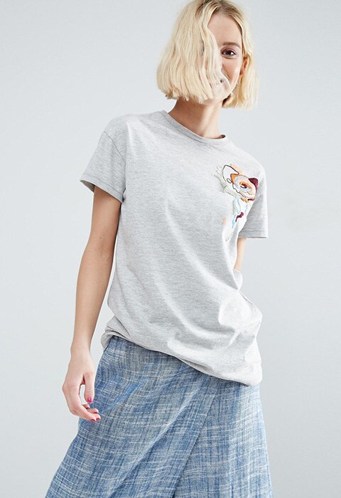 ASOS Made In Kenya T-shirt with embroidered flower available at ASOS | ASOS Fashion & Beauty Feed