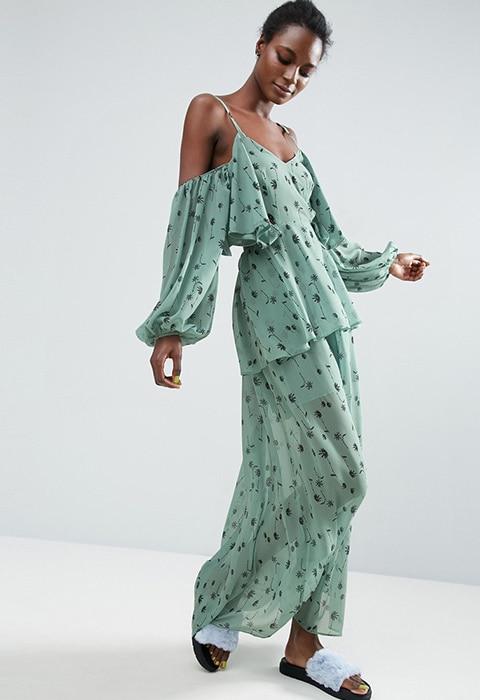 ASOS Made In Kenya cold-shoulder maxi dress available at ASOS | ASOS Fashion & Beauty Feed