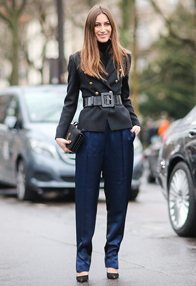 Blogger wearing a power blazer at Paris Fashion Week | ASOS Fashion & Beauty Feed