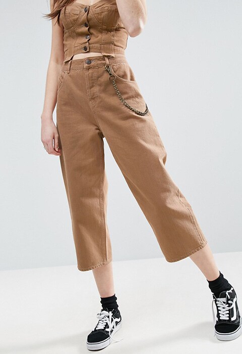 ASOS cropped skater jeans in tobacco available at ASOS | ASOS Fashion & Beauty Feed