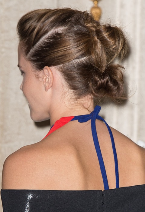 Emma Watson with a triple ponytail promoting Beauty and the Beast | ASOS Fashion & Beauty Feed