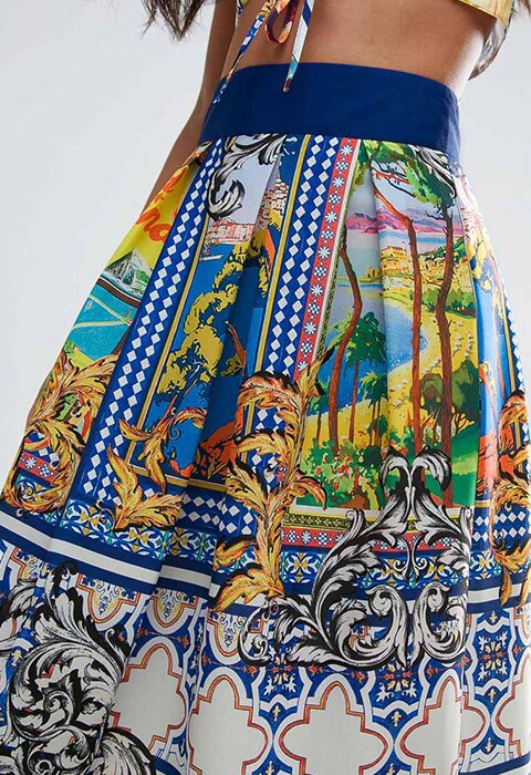 ASOS co-ord midi skirt with postcard print  | ASOS Fashion & Beauty Feed