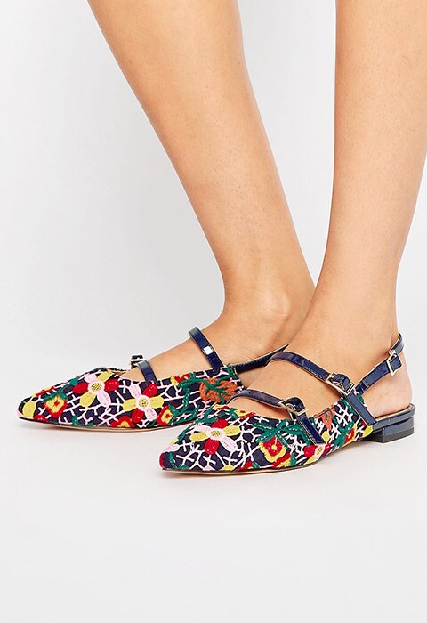 ASOS LAKESIDE embroidered pointed ballet flats | ASOS Fashion & Beauty Feed