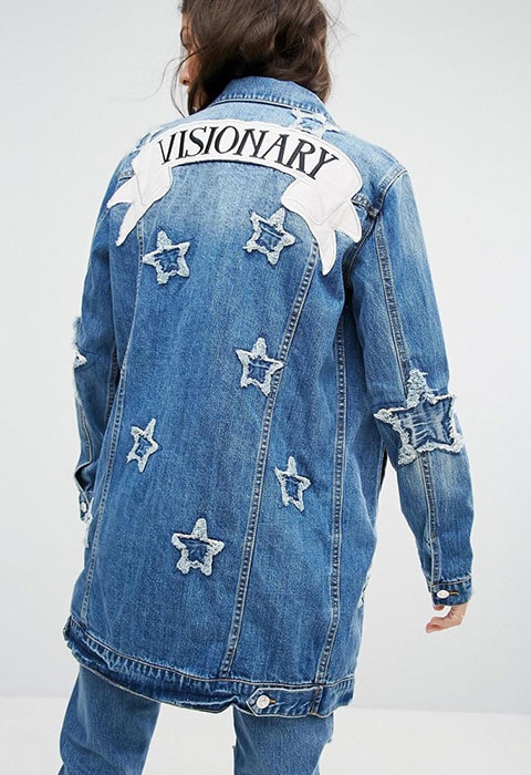 Mango denim jacket with star embroidery available at ASOS | ASOS Fashion & Beauty Feed