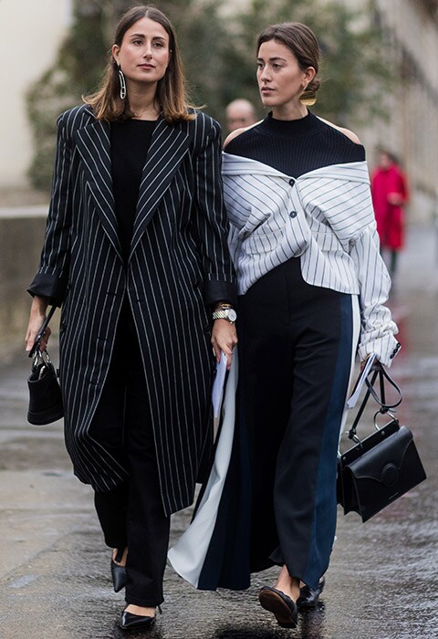 Bloggers wearing pinstripes at fashion week | ASOS Fashion & Beauty Feed