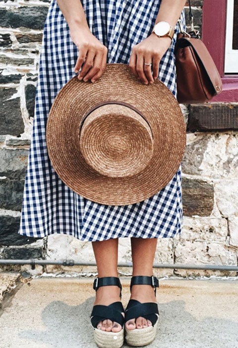 Blogger wearing a gingham dress on holiday available at ASOS | ASOS Fashion & Beauty Feed