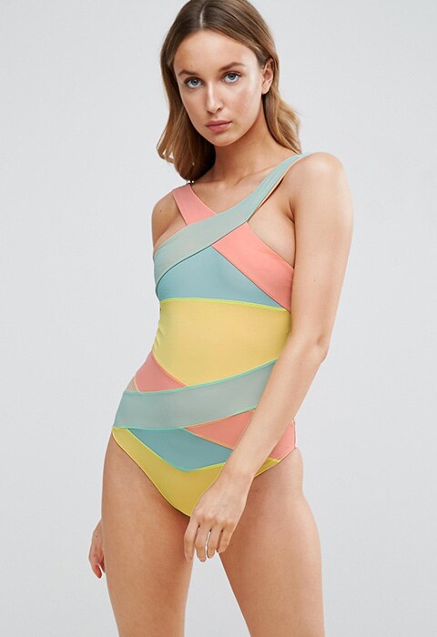 ASOS Bright Mesh Wrap Swimsuit £32 | ASOS Fashion And Beauty Feed