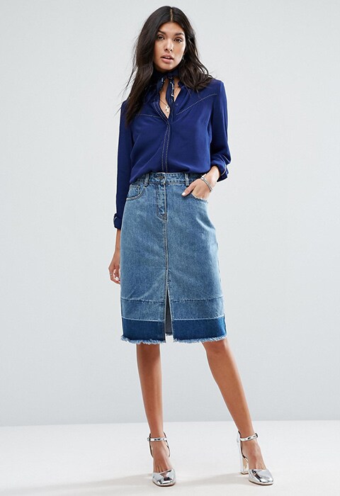 Current Air Midi Skirt with Released Hem, available at ASOS | ASOS Fashion and Beauty Feed