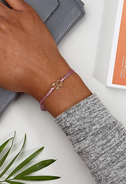 Dogeared Gold Plated Friendship Linked Ring Silk Adjustable Bracelet, available at ASOS | ASOS Fashion and Beauty Feed