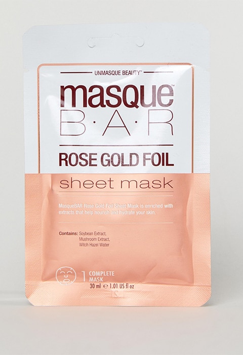 Rose gold sheet mask