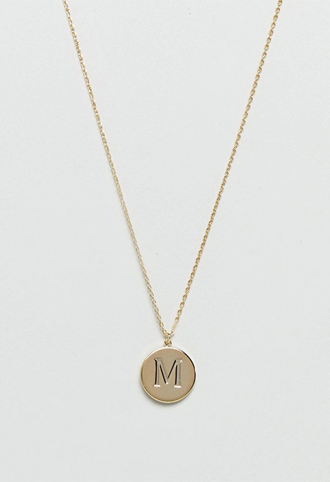 M initial necklace