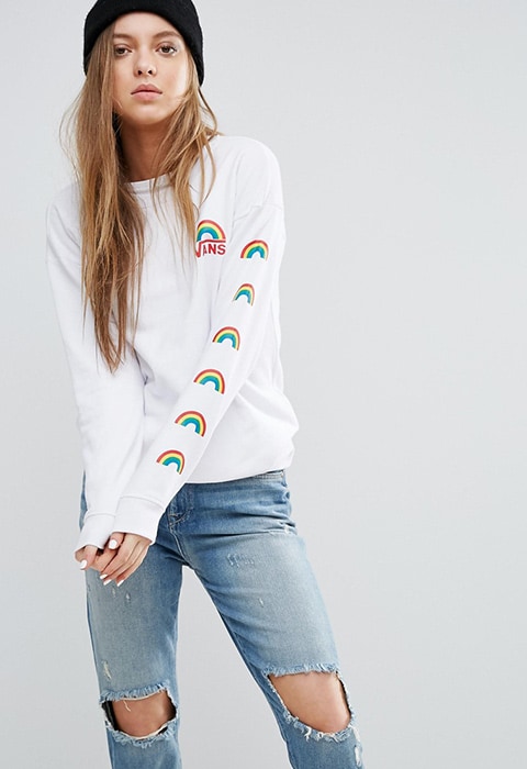 Vans rainbow sweatshirt available at ASOS | ASOS Fashion & Beauty Feed