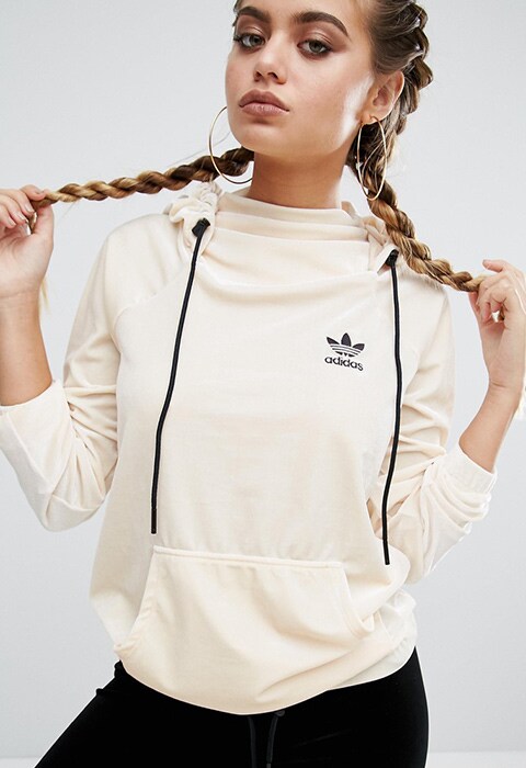 adidas Originals velvet pullover hoodie available at ASOS | ASOS Fashion & Beauty Feed