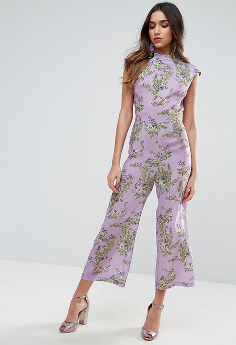 ASOS Lilac Jumpsuit with High Neck and Wide Leg in Print £45 | ASOS Fashion And Beauty Feed