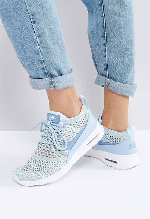 Nike Air Max Thea Ultra Flyknit Trainers in blue, available at ASOS | ASOS Fashion & Beauty Feed