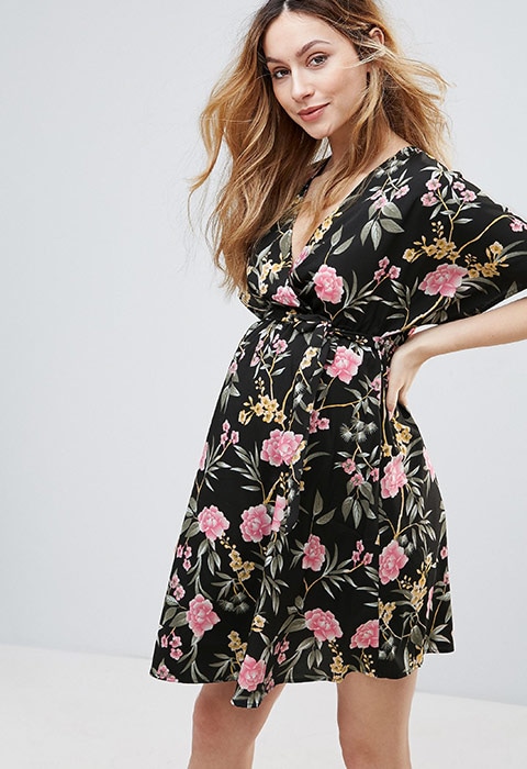 New Look Maternity Floral Blossom Wrap Dress, available at ASOS | ASOS Fashion and Beauty Feed