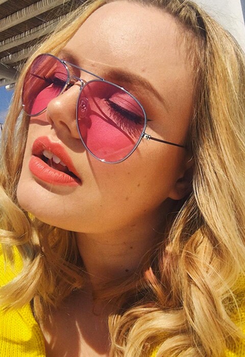 ASOS Insider Lotte wearing yellow knitwear and pink sunglasses | ASOS Fashion & Beauty Feed