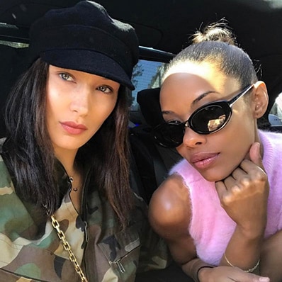 Christian Dior beauty PR Fanny Bourdette-Donon with model Bella Hadid | ASOS Fashion and Beauty Feed