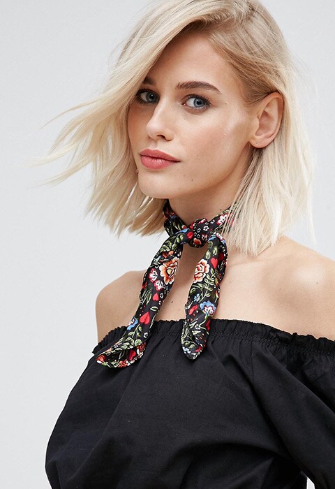 Model wearing New Look Bright Floral Bandana, available on ASOS | ASOS Fashion & Beauty Feed