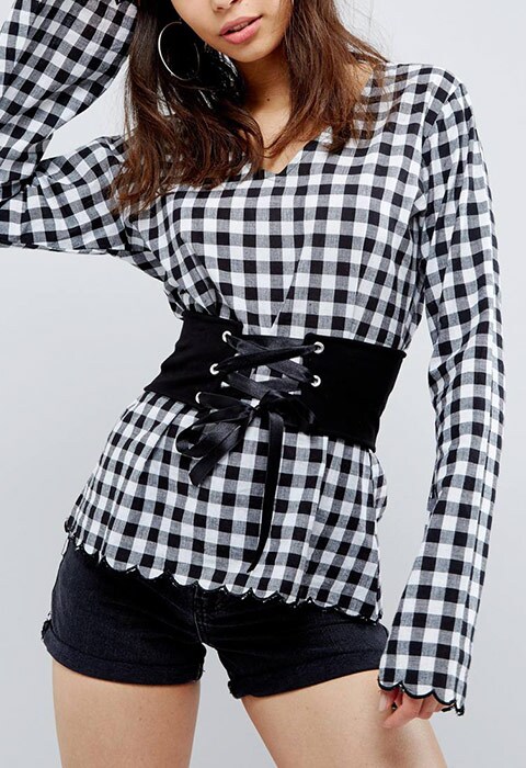 Model wearing Pull&Bear Corset Belt, available on ASOS | ASOS Fashion & Beauty Feed