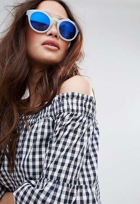 River Island Flat Blue Lens Sunglasses, available at ASOS | ASOS Fashion & Beauty Feed