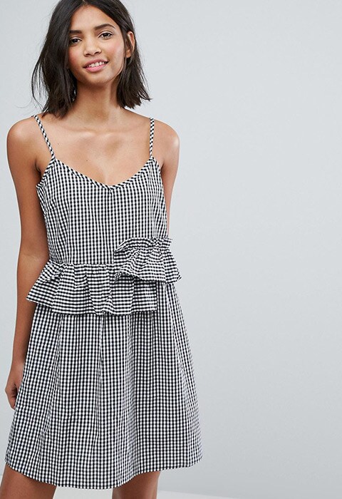 Lost Ink gingham mini dress with ruffle waist | ASOS Fashion & Beauty Feed