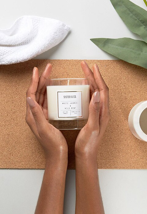  Sister & Co white jasmine & wild mint soy wax candle, available at ASOS | ASOS Fashion and Beauty Feed