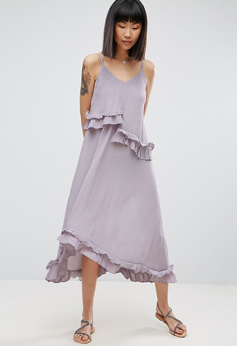 ASOS Double Layer Maxi Dress with Ruffle Detail in Washed Fabric, available at ASOS | ASOS Fashion and Beauty Feed