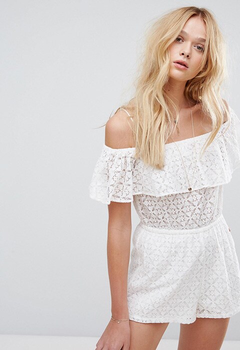 Oysho Lace Beach Playsuit, available at ASOS | ASOS Fashion and Beauty Feed
