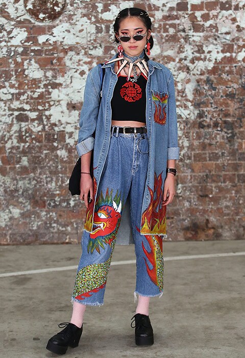 Tara Chandra wearing double denim | ASOS Fashion & Beauty Feed