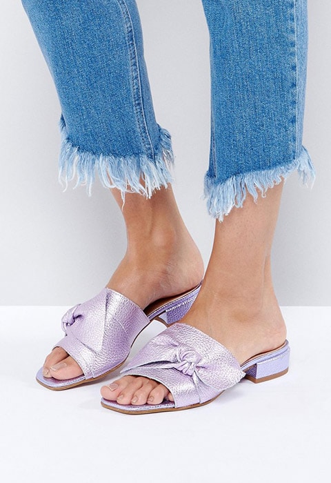 ASOS Lilac Bow Leather Sandals £40 | ASOS Fashion & Beauty Feed