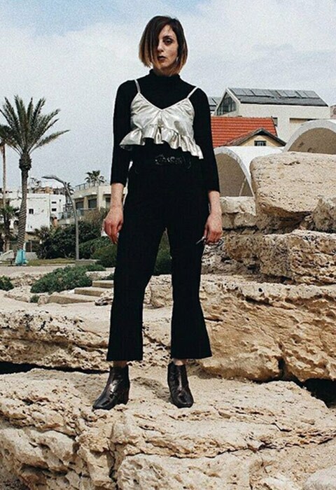 #AsSeenOnMe blogger wearing a gold crop top. Available at ASOS