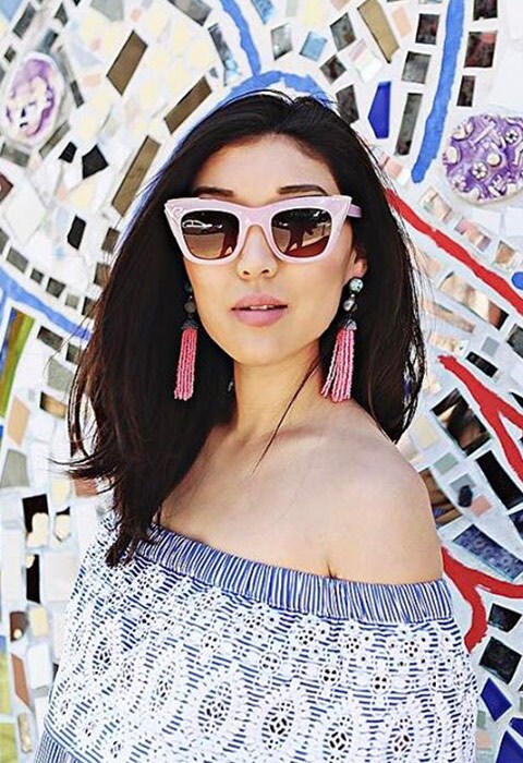 AsSeenOnMe Instagrammer wearing off-the-shoulder frilled dress and statement earrings | ASOS Fashion and Beauty Feed