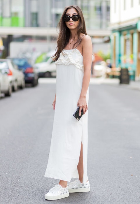 styling white maxi dress