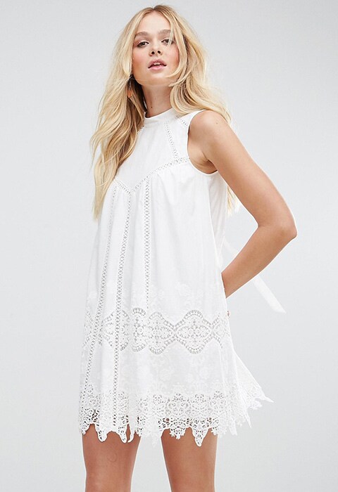 ASOS PREMIUM Ladder and Lace Swing Dress | ASOS Fashion and Beauty Feed