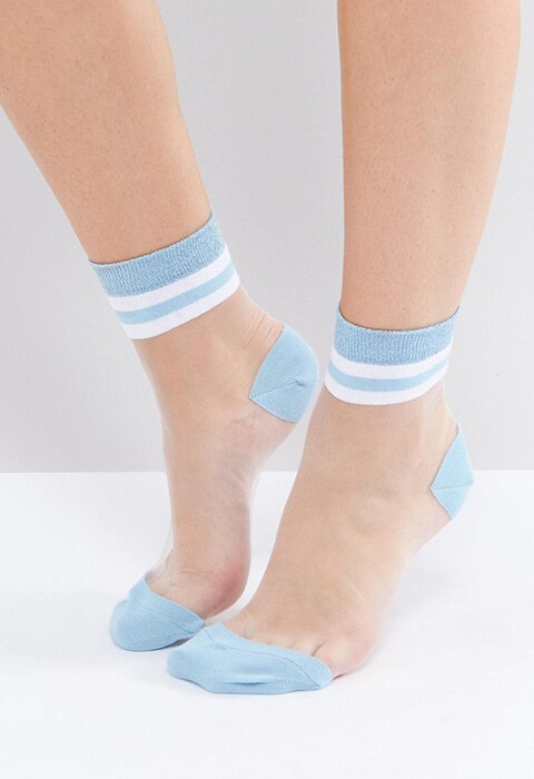 ASOS Sheer Stripe Ankle Socks, available on ASOS