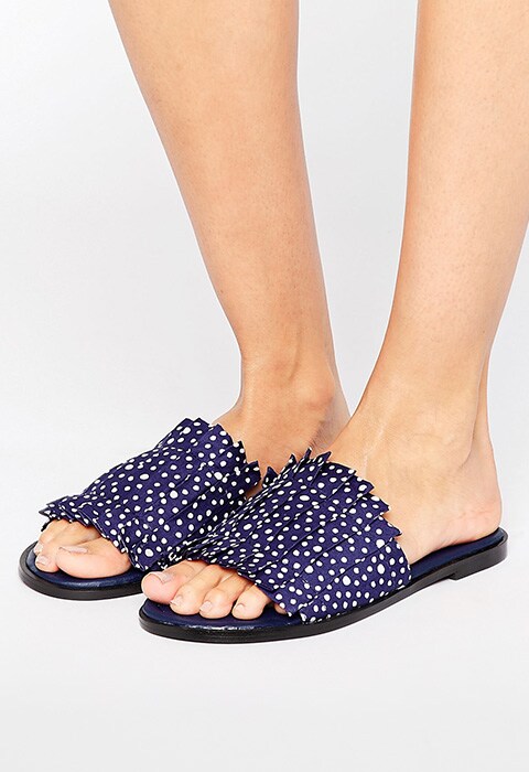The March Spot Pleated Slide Flat Sandals, was £30, now £15 | ASOS Fashion & Beauty Feed