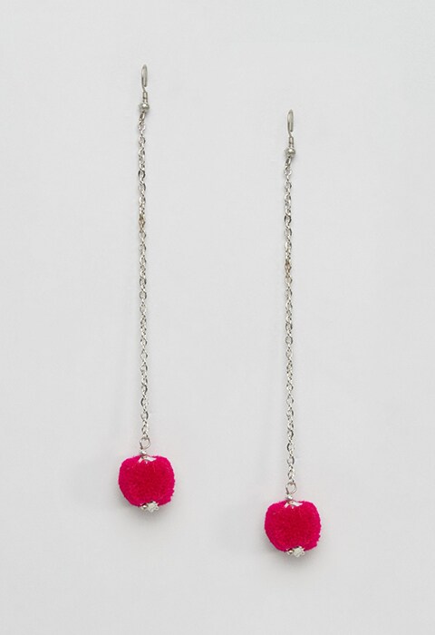 ASOS Pink Strand Pom Pom Earrings, was £5, now £3.50 | ASOS Fashion & Beauty Feed