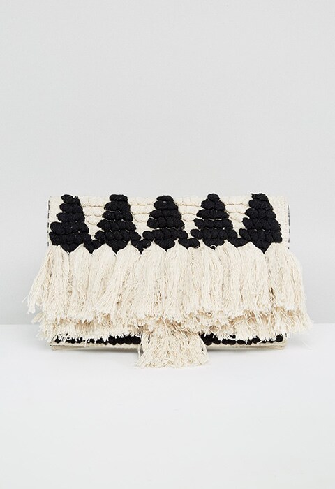 Reclaimed Vintage Inspired Straw Tassel Clutch Bag, available at ASOS | ASOS Fashion and Beauty Feed