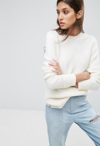 Model wearing white ASOS chunky jumper | ASOS Fashion & Beauty Feed